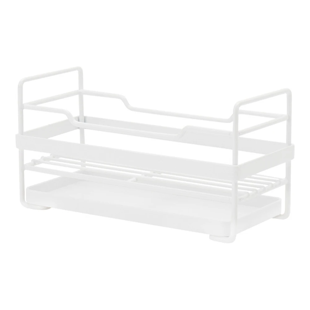 

Shelf Sponge Drainer Kitchen Holder Iron Rack Storage Bathroom White Organizer for kitchenware sundries display multitasking