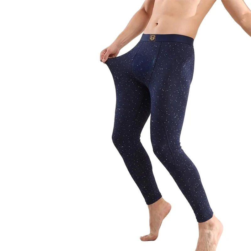 Men Long Johns Thin Technology Heating Autumn And Winter Elastic Pouch Thermal Underwear Bottoming Pants Breathable Leggings