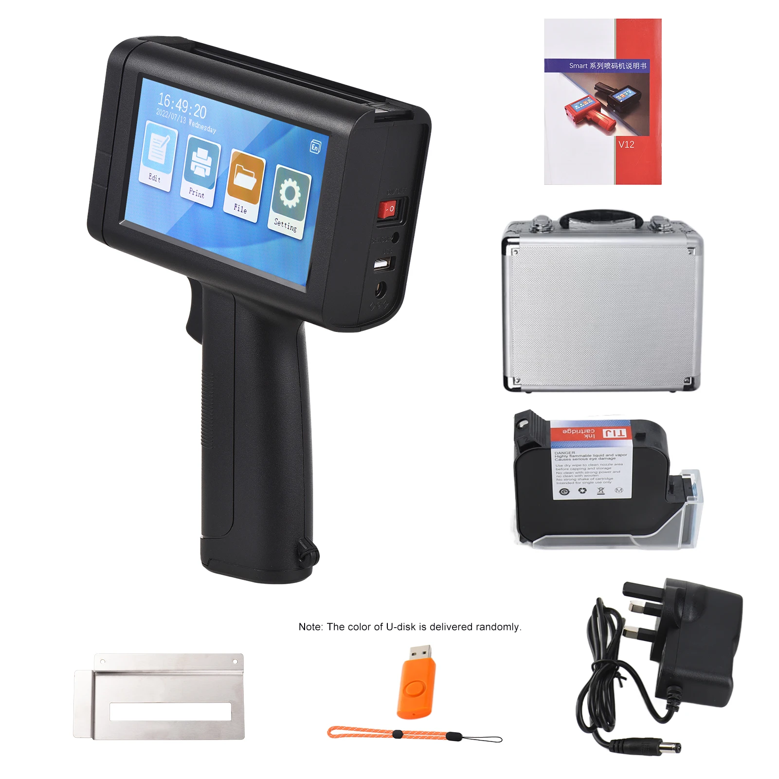 Inkjet Printer 600dpi High Definition Inkjet Code Printer With 4.3 Inch LED Touchscreen Quick Drying Ink Cartridge Label Printer