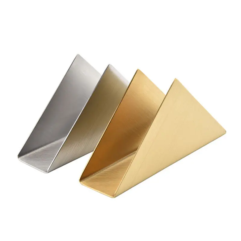 European-style triangular stainless steel upright tissue holder, gold-plated tissue holder, napkin holder, restaurant, café, hot