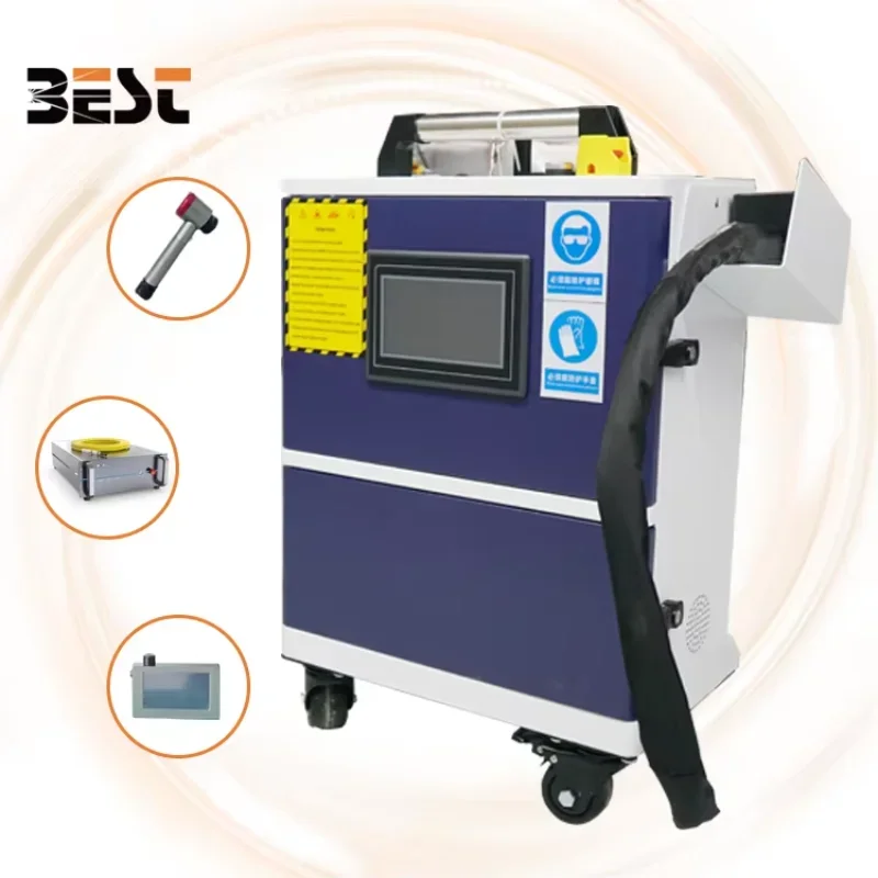 100w 200w 300w 500w Handheld Pulse Fiber Laser Cleaning Rust Removal Machine For Metal Wood Varnish Painting Cleaner