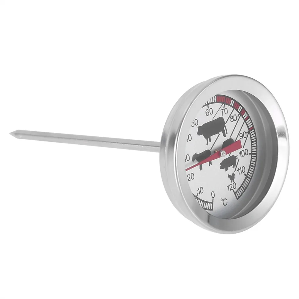 Stainless Steel Meat Thermometer Digital Instant Read Probe Thermometer Long Probe Large Dial Plate BBQ Temperature Probe