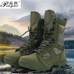 Summer Hight-Top Men's Lightweight Hiking Boots Breathable duty boots Mountain climbing training boots Work shoes size 37 46