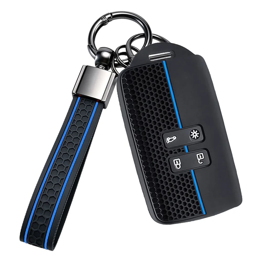 Key Case Cover With Chain For Renault Clio Megane Scenic Kangoo Captur Duster Logan Sandero Symbol Koleos Fluence Premium