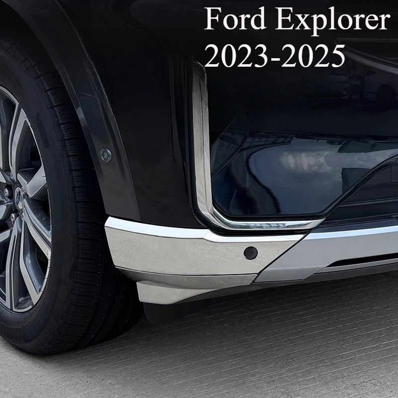 

Ford Explorer 2023-2025 Stainless Steel Bumper Side Molding Kit, Glossy Black/Chrome Exterior Trim