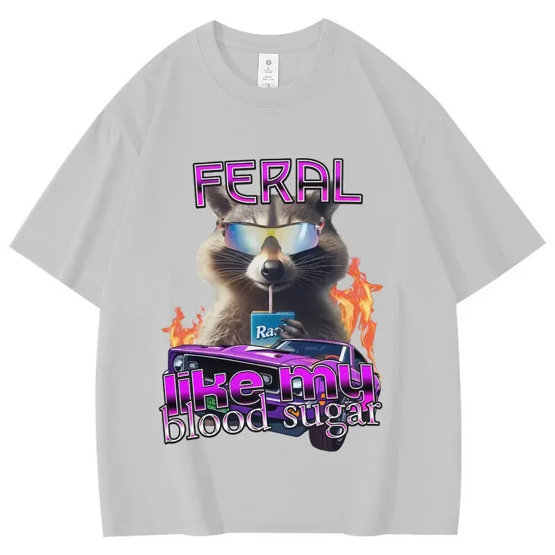 Funny Diabetes Raccoon Meme Graphic T Shirts Women Clothing Fashion Y2k T-shirt Summer Casual T-shirts Graphic T Shirts Y2K Top
