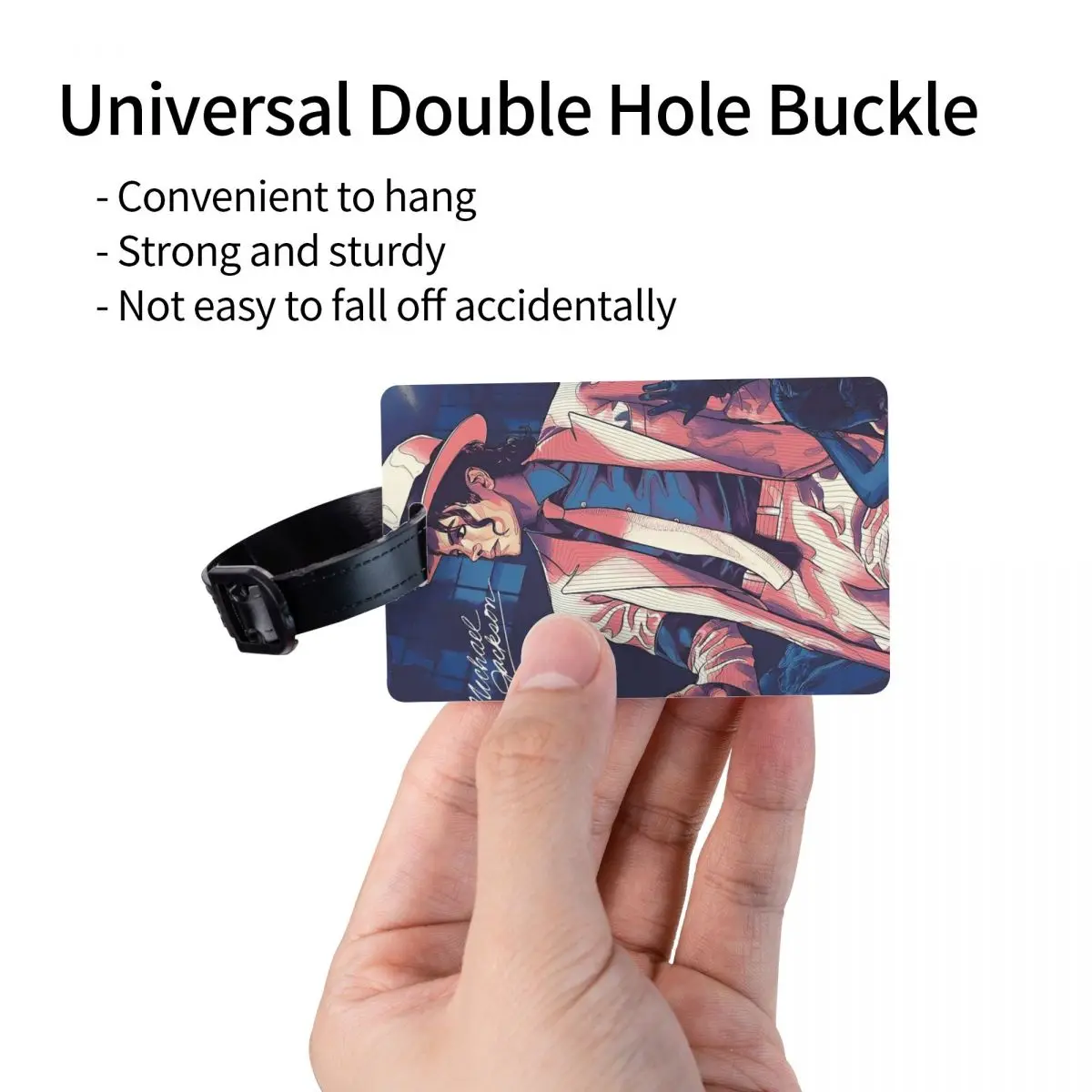 موسيقى البوب مايكل جي جاكسون علامات الأمتعة حقيبة الملحقات السفر لطيف الأمتعة الصعود علامة التسمية حامل معرف اسم العنوان #3