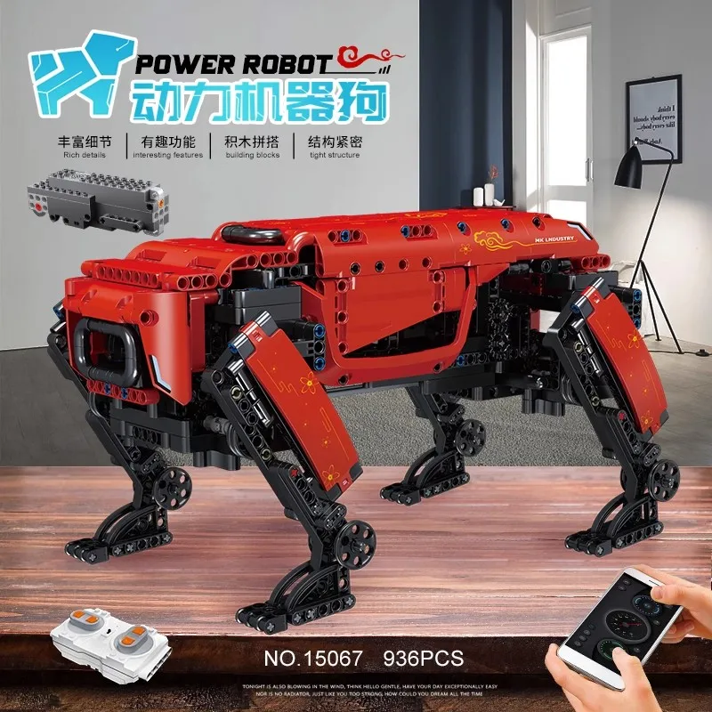 MOLD KING MOC 15067 alta tecnología potencia MK dinámica Control remoto Robot de bloques de construcción aplicación RC Robot juguetes para niños regalos de cumpleaños