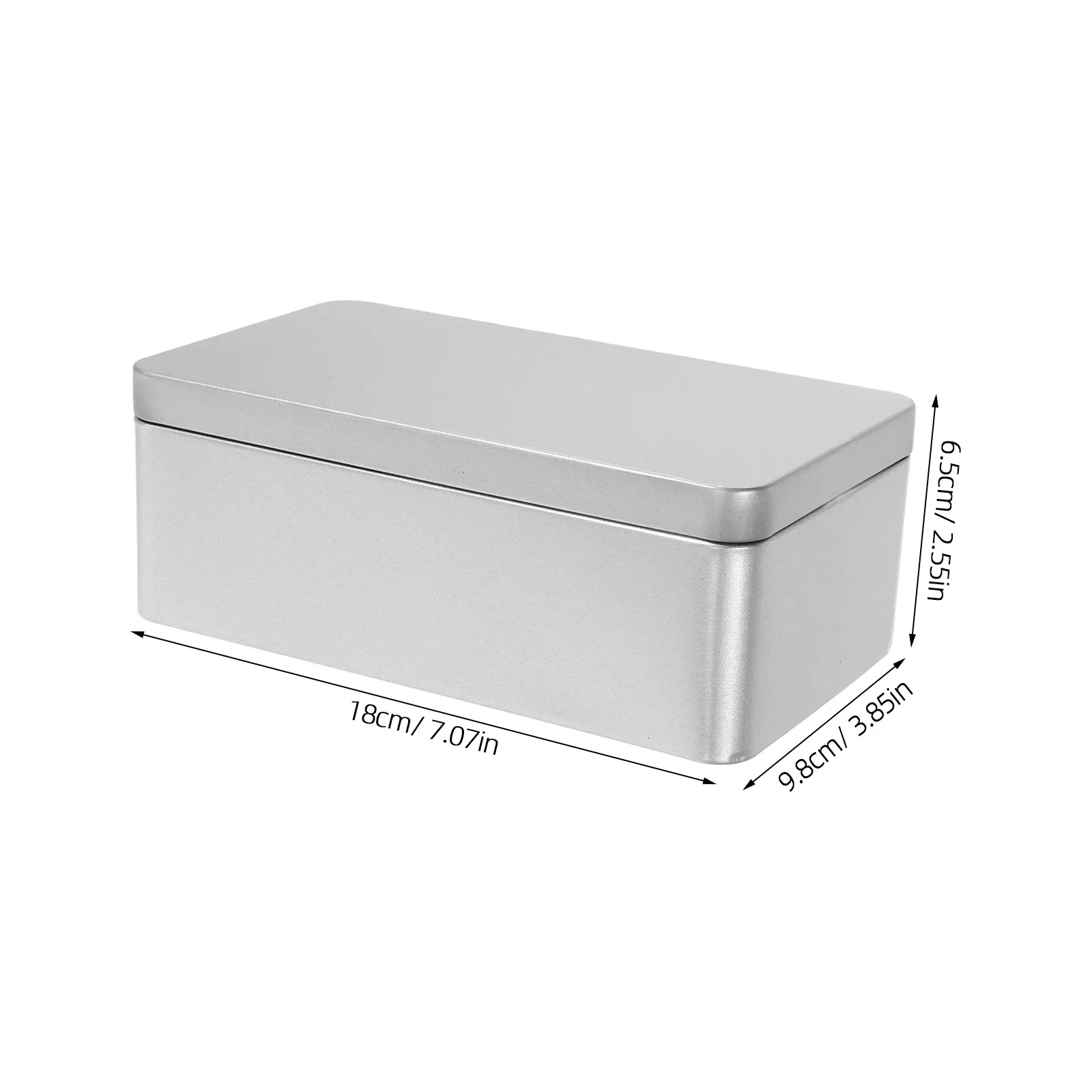 Sweets Empty Silver Tin Home Storage Rectangular Candy Metal Container Containers