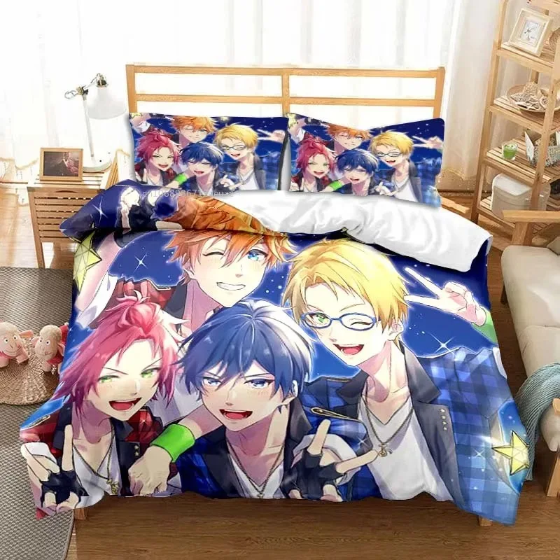 

New Anime Rock Band Ensemble Stars All Season Twin Bedding Set 3 Piece Comforter Set Bed Duvet Cover Double King Comforter Cover