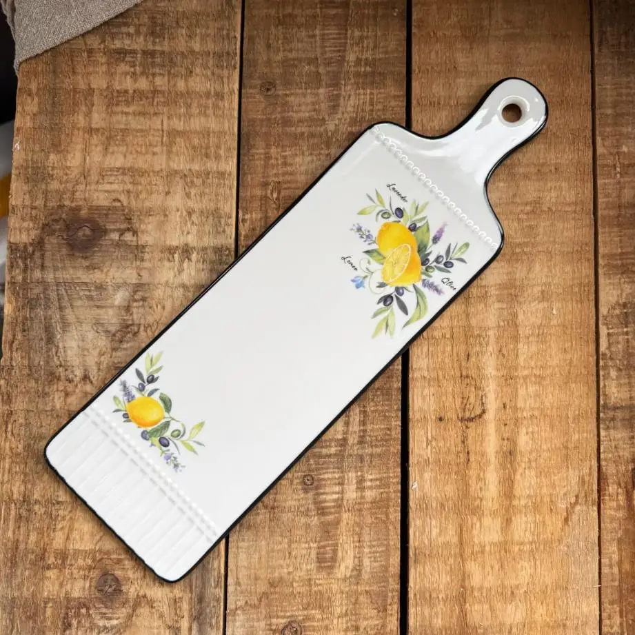 Lemon Ceramic Rectangular Vintage Tableware Bread Plate Fruit Dish Fruit Chopping Board Antibacterial Board