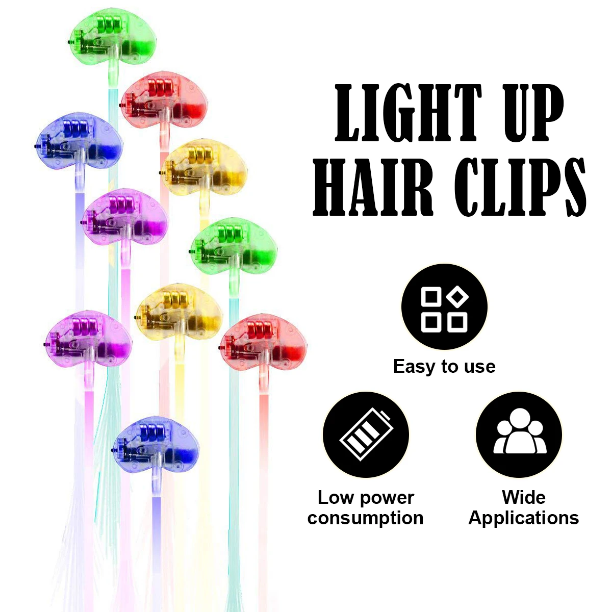 

Random Color Glowing Hair Light Clip Ornaments Claw Clips Optic Inlaid Women's Flash Christmas Lights Flexible Accessories Fiber