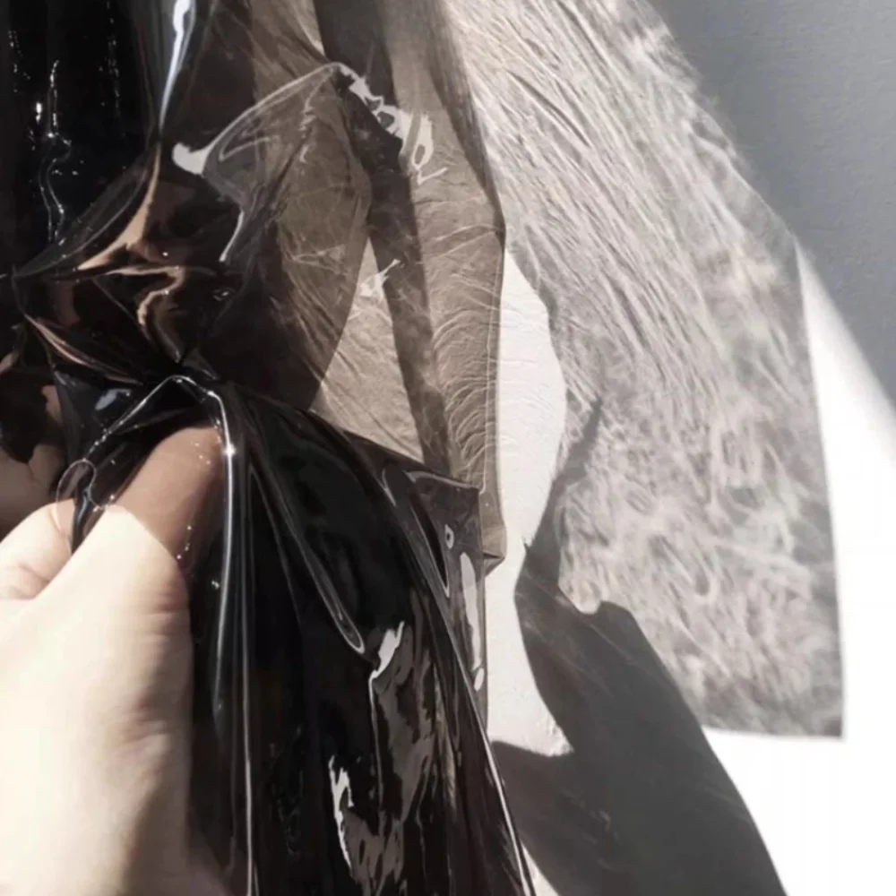 

Transparent TPU Fabric Bright Green Laser Reflective Film Clothing Waterproof Designer Cloth Diy Sewing per Meter Material