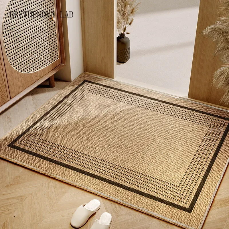 Japanese Diatom Mud Anti Slip Floor Mat Dust Removal Doormat Entrance for Home Stain Resistant Wear-resistant Linen Foot Rug