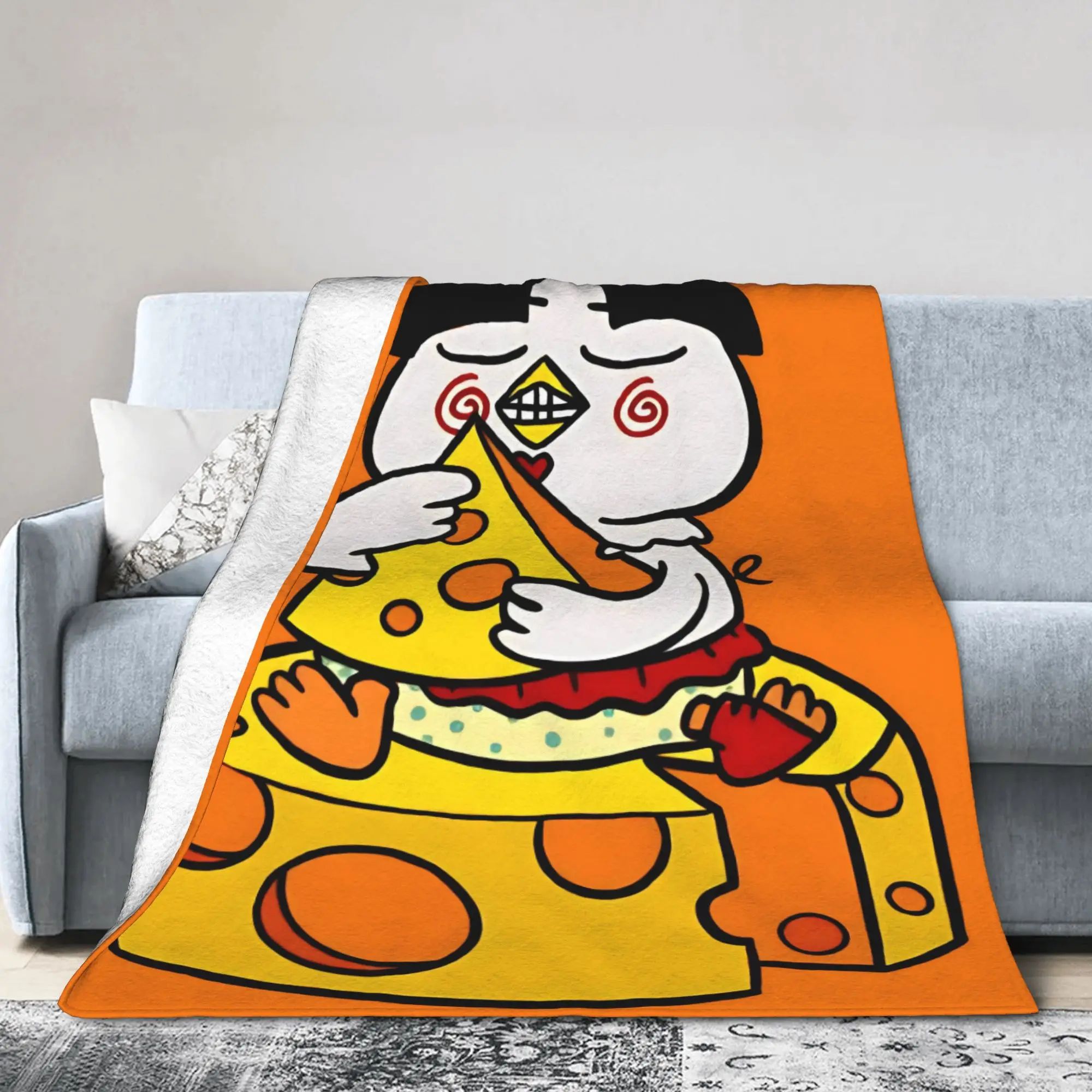 Manta de franela de pollo y queso Buldak, ropa de cama suave y cálida para invierno, colcha cómoda para decoración del hogar para niños, funda para sofá cama