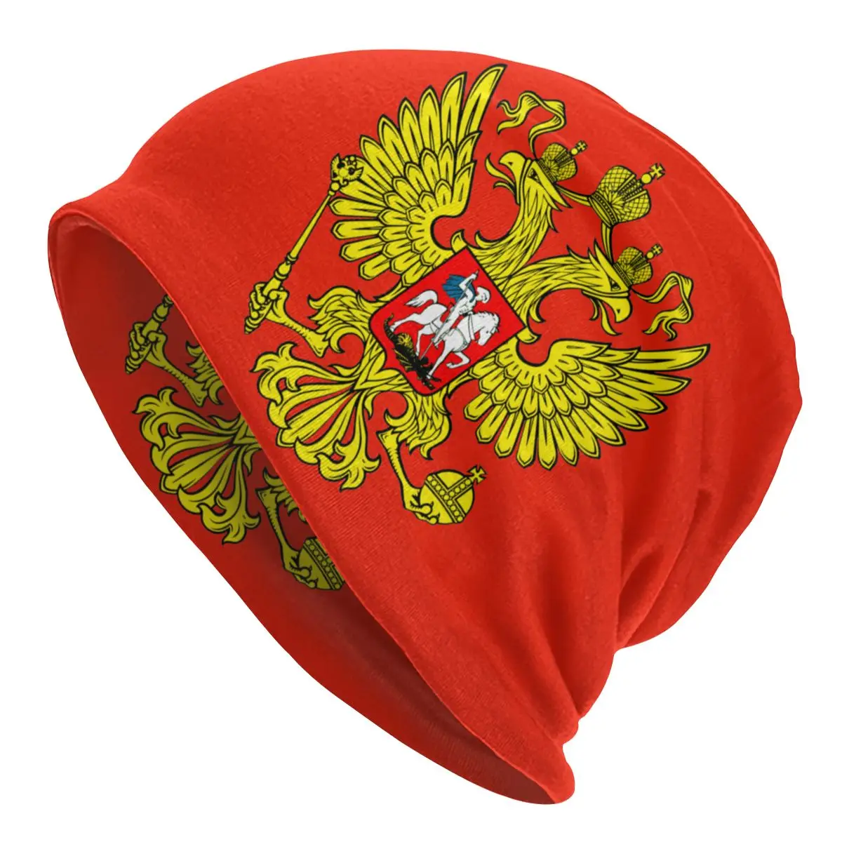 Russia Coat Of Arms Red Emblem Imperial Eagle Skullies Beanies Hats Goth Men Women Caps Warm Multifunction Bonnet Knitting Hats