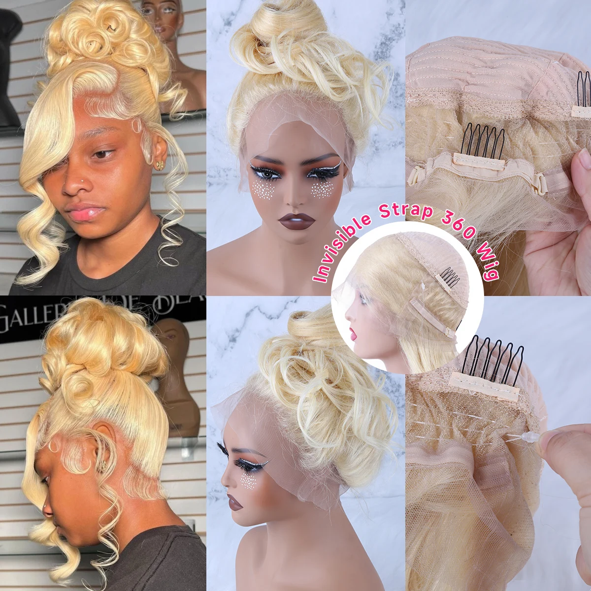 Invisible Drawstring 360 Hd Lace Wig Blonde Human Hair Wig 613 13x6 Hd Lace Frontal Wig Brazilian Body Wave 13x4 Lace Front Human Hair Wig 5x5 Hd Lace Closure Wigs For Black Women 200% 220% 250% Density 30 40 Inches