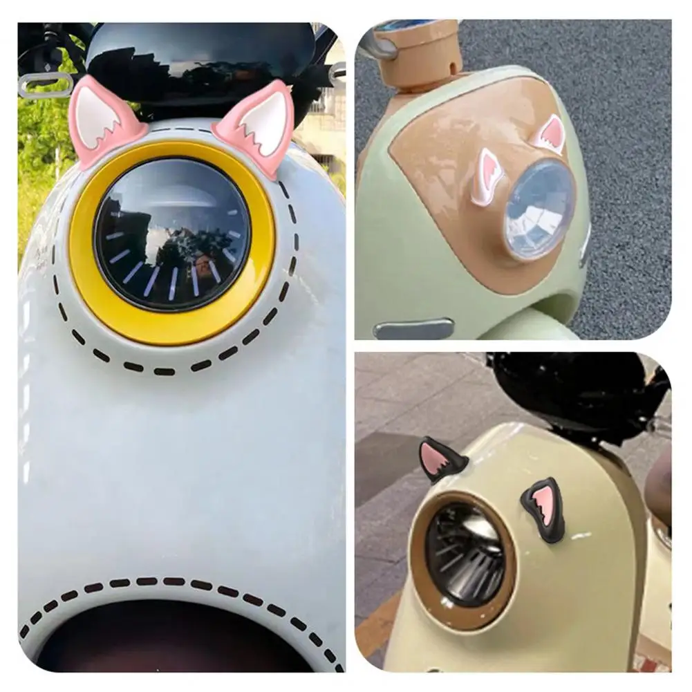 1 Pair Motorcycle Helmet Cat Ear Decor Adhesive Scooter Cycling Bicycle Motorbike Skateboarding Helmet Ear Helmet Accessories