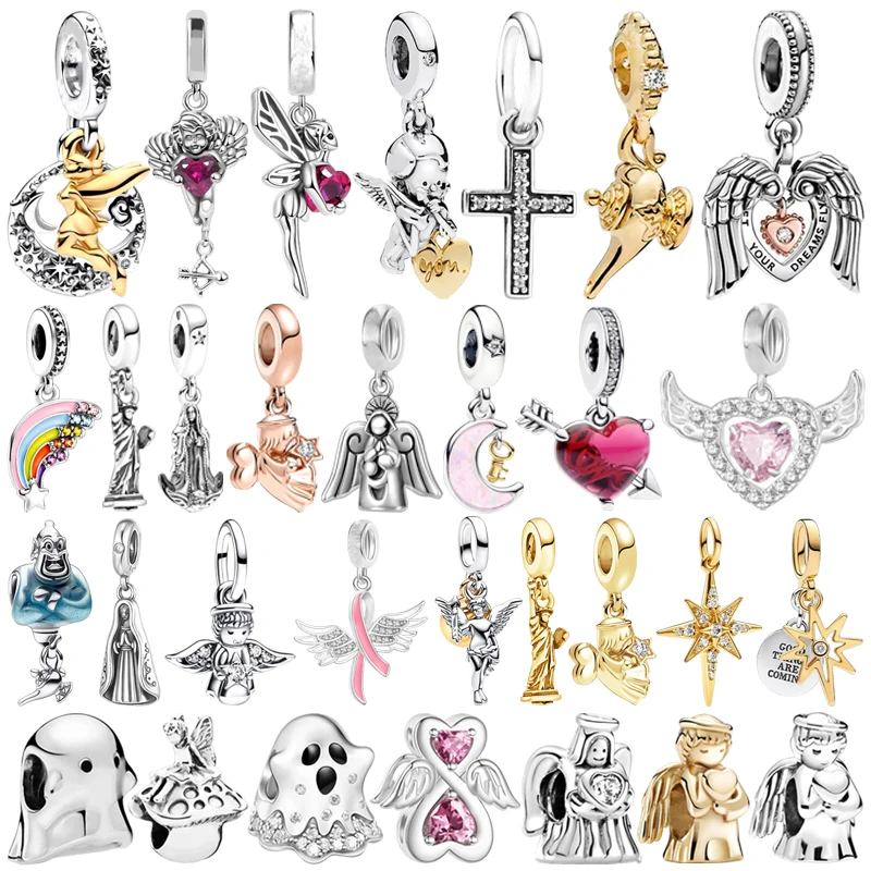 

DIY Fashion Jewelry Gift Original Bestselling Angel Love Cute Ghost Wing Dangle Charm Bead Fit European Silver Bracelet Necklace