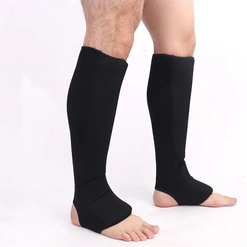 Karate Combination Cloth Shin Instep Guards Sport Washable MMA Elastic Leg Padded Guard Muay Thai Kickboxing Sparring Protection