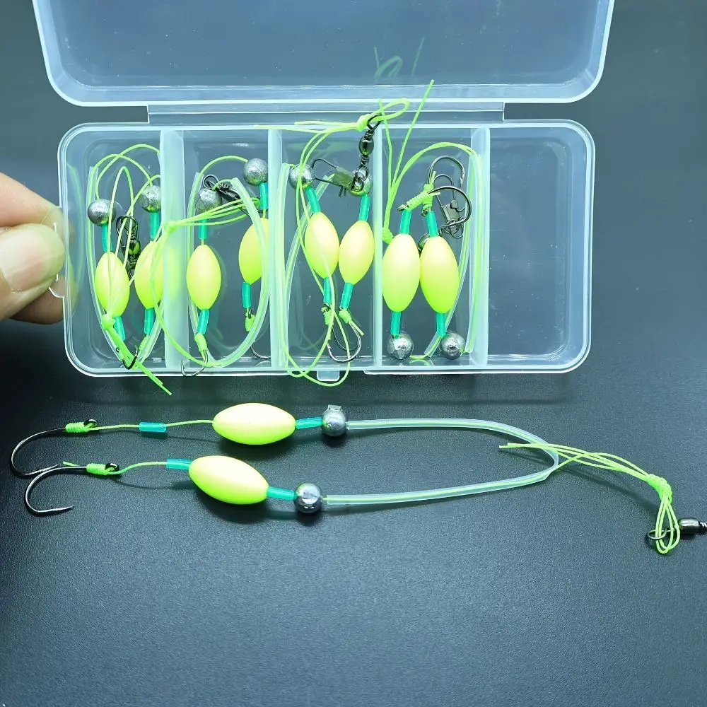 4#6#8#10#12 Double Hook Line Water Resistance Anti-Glare Light Baitcasting Kit Bottom Hanging Float EVA Foam Fly Fishing Kit