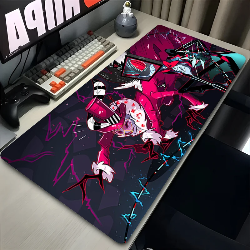 أنيمي ماوس الوسادة لعبة لاعب ملحقات الكمبيوتر الجدول الوسادة Hazbin فندق الكمبيوتر المحمول لوحة المفاتيح كوستر الكمبيوتر السجاد لعبة ماوس XXL
