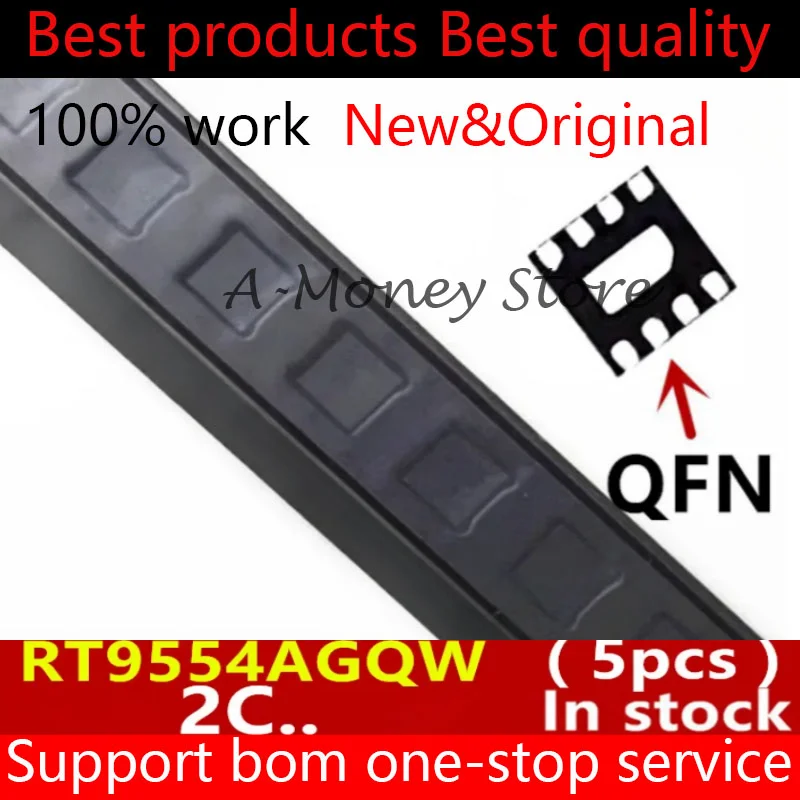 (5pcs)RT9554AGQW RT9554A 2C2 2C8 2C QFN-8