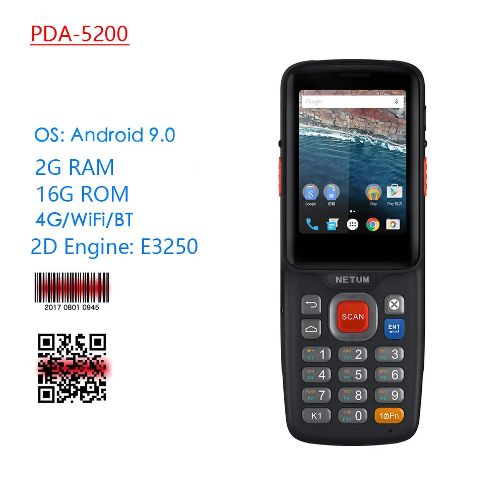 Radall Wasserdichte Android 9,0 Robuste Industrielle handheld Terminal Daten 1D 2D Barcode PDA