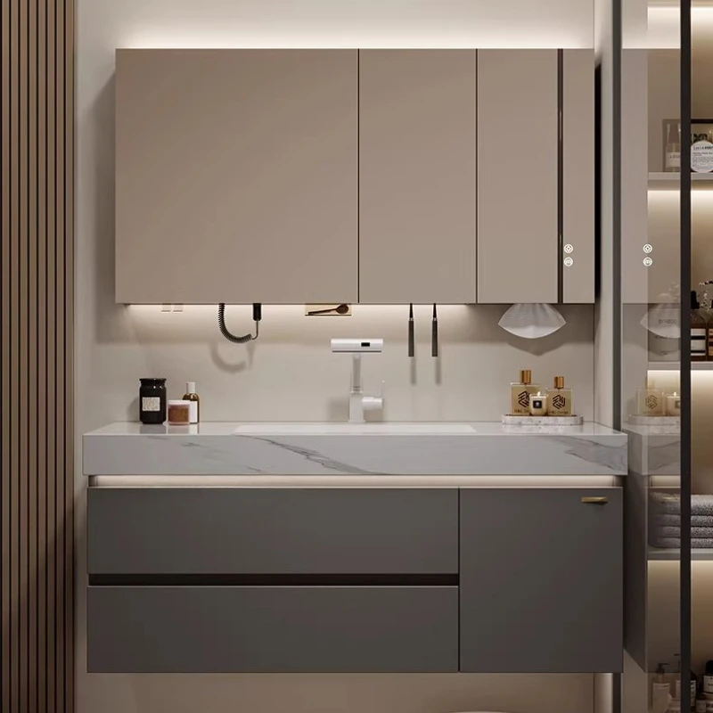 

#Home Modular bathroom cabinet toilet washbasin ceramic seamless integrated basin washbasin washbasin cabinets organizer closet