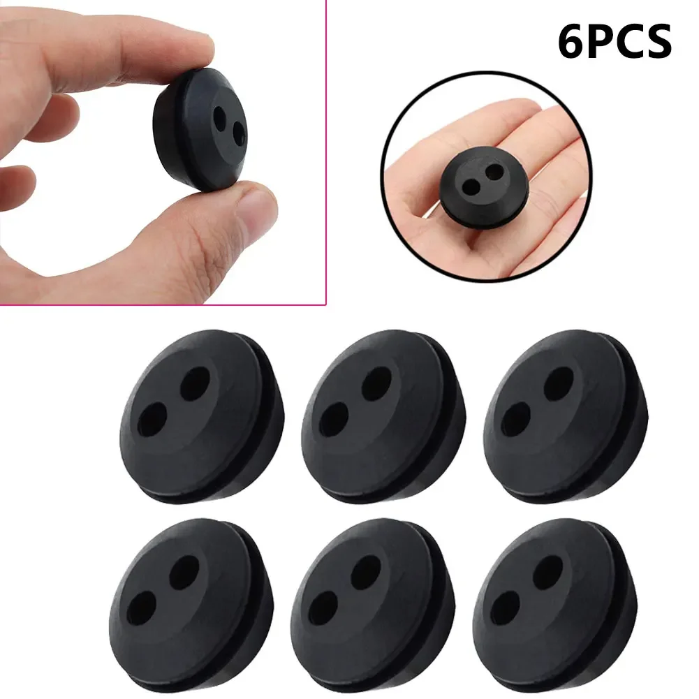 6Pc Rubber Grommet 2-Holes Fuel Tank Seal Grommet Fuel Tank Rubber Grommet For Hedge Trimmer Brush Cutter Garden Accessory