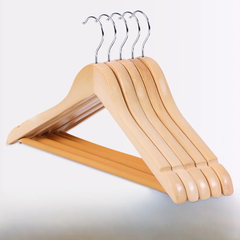 

Thiened 20cm Clothes Hanger Wooden No Trace Hotel Special Wood Clothes Hanger Home Use Closet Hanger Retro Sle