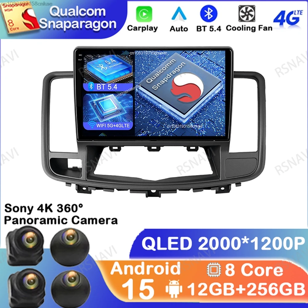 

Android 15 For Nissan Teana 2008-2013 Autoradio Wireless Carplay Auto 5G WIFI Head Unit BT Stereo Viedo Player GPS Navigation