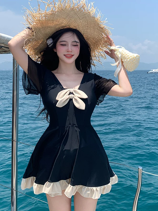 

Купальник для женщин больших размеров с эффектом похудения, с узлом, для термальных источников, повседневный, с фиксированными чашечками, короткий, размер S