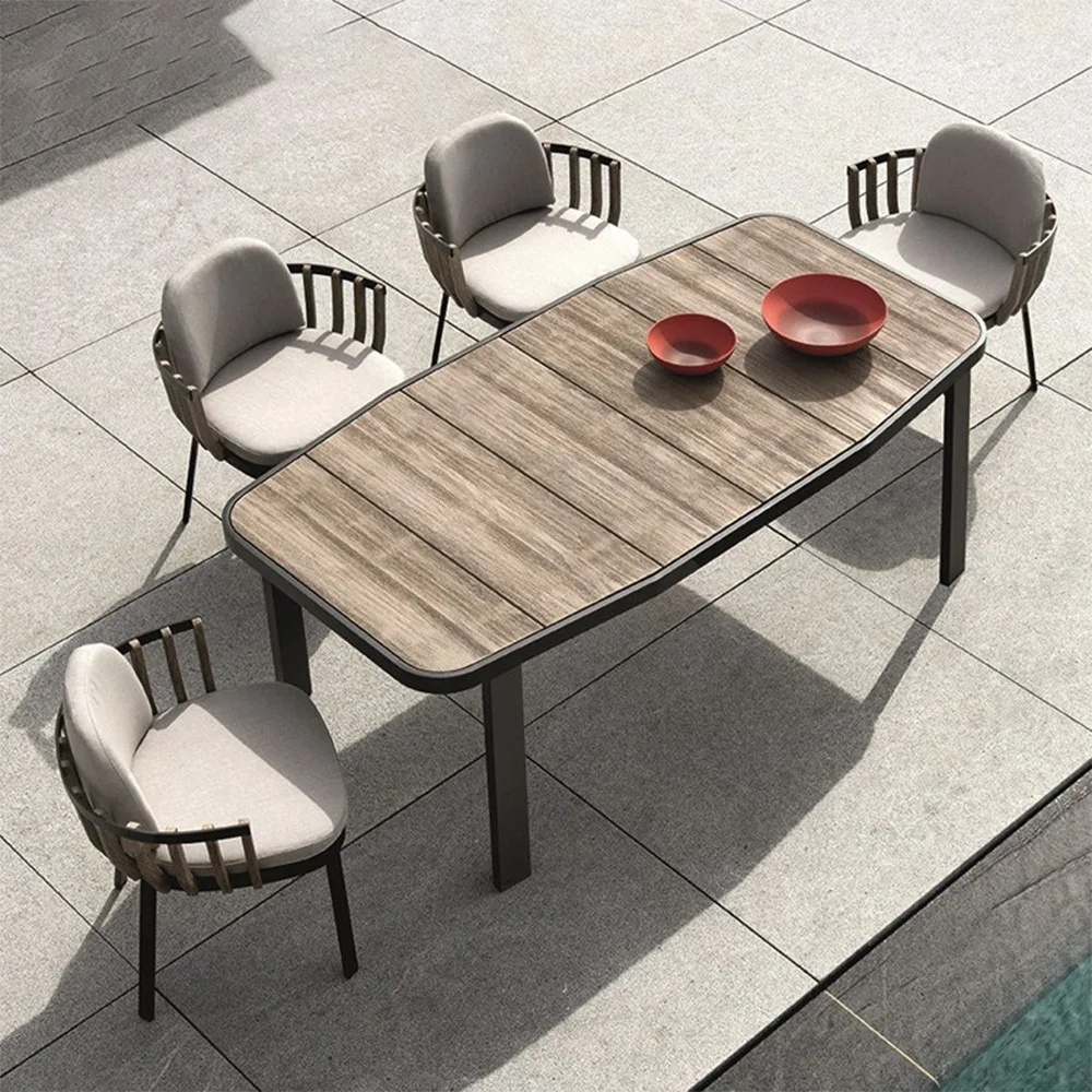 

Outdoor table, chair and sofa combination creative teak sofa garden