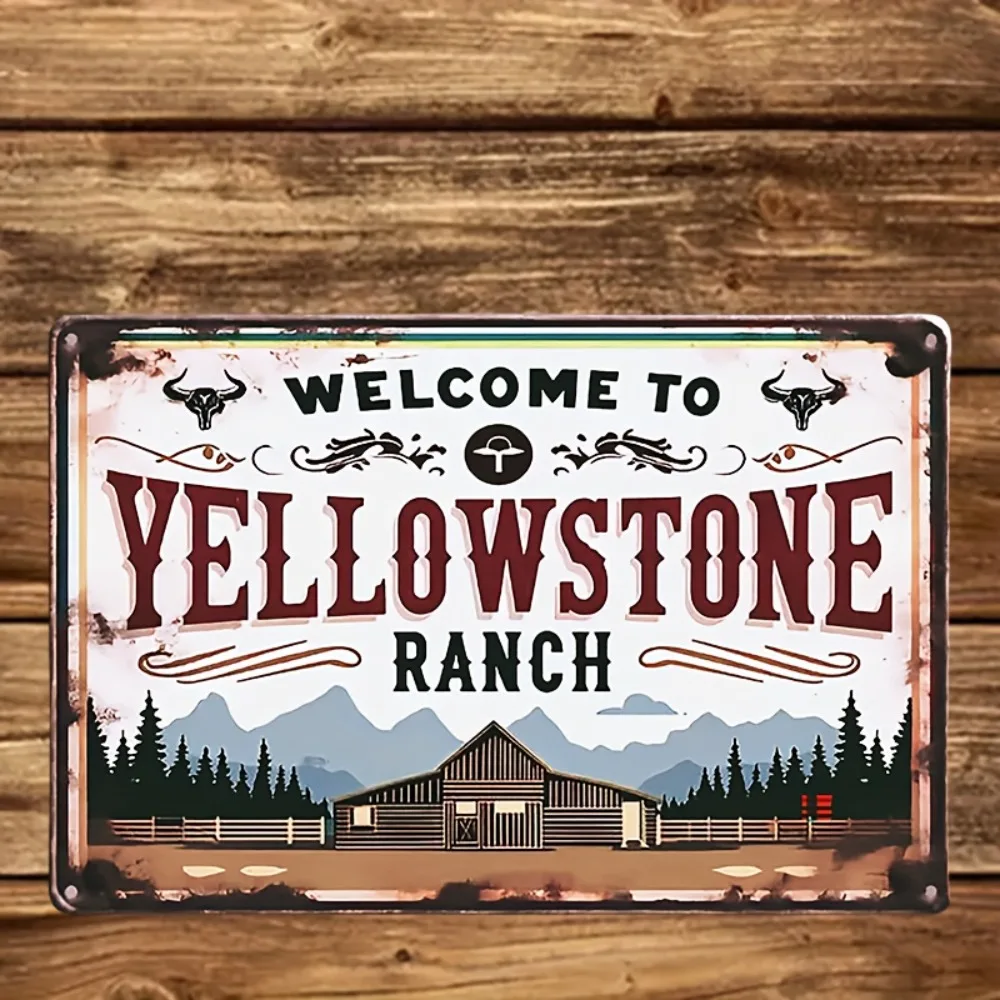 Yellowstone Ranch Humor Vintage Metal Tin Sign - 8x12 Durable Iron Wall Art for Home Garage