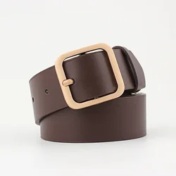 2024 Temperament Gold Policy Buckle Women's Belt Versatile Daily Dress Jeans Decoration Adjustable Women's Belt