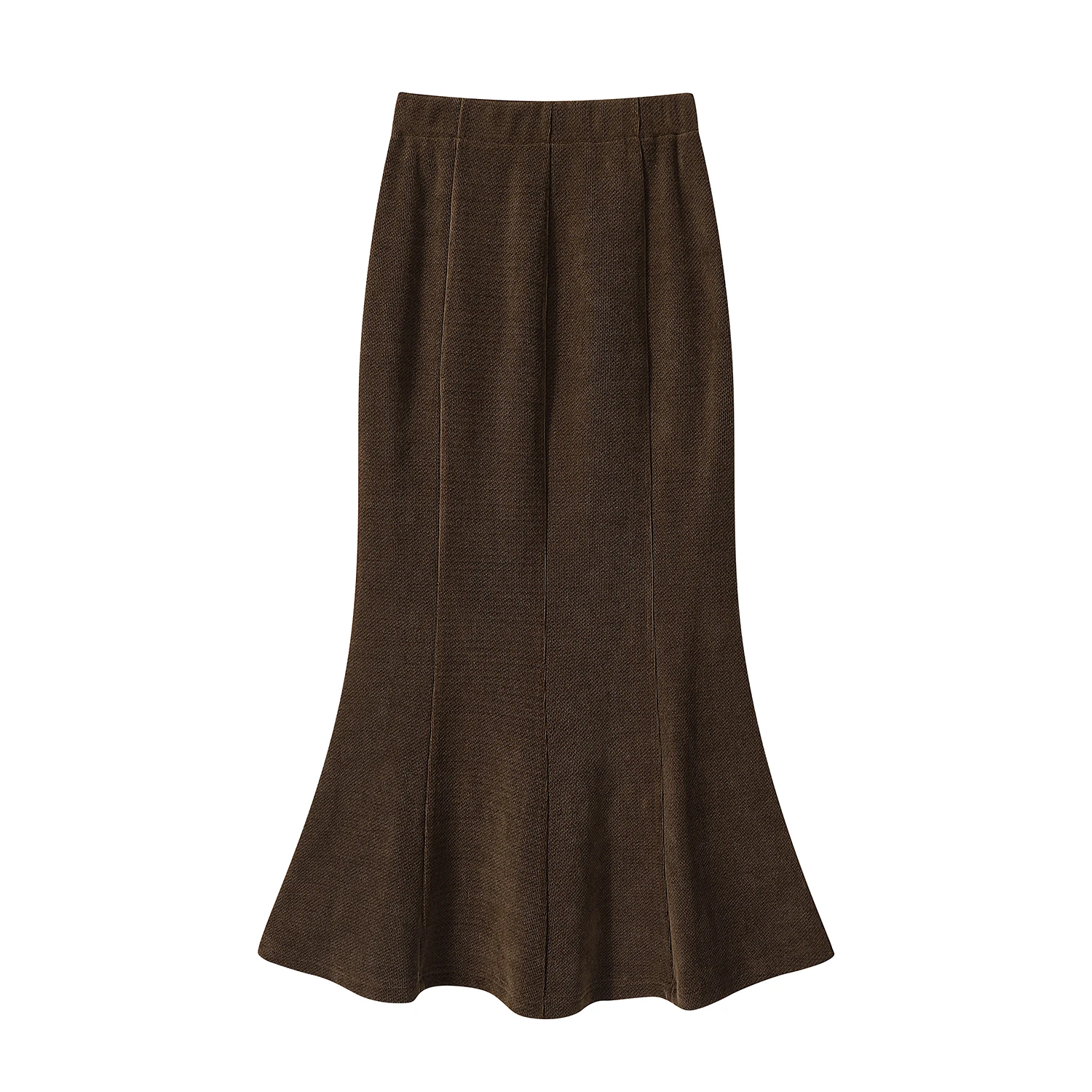 Herfst Winter Fluwelen Terug Split Vrouwen A-lijn Wikkelrokken 2025, Nieuwe Hoge Taille Terug Rits Kantoor Effen Zeemeermin Rokken Vrouwelijke