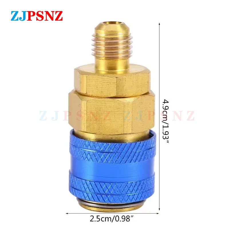 Auto Car Quick Coupler Connector Freon R134A H/L Brass Adapters Air Conditioning Refrigerant AC Manifold Gauge Auto Universal