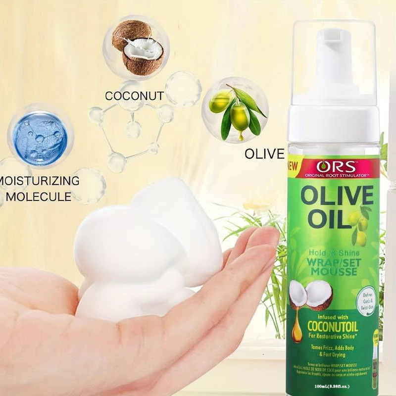 Curly Hair Mousse For Wigs Strong Hold Olive Oil Hair Styling Mousse Anti-Frizz Hair Foam Mousse For Styling Hair Women Men image 2