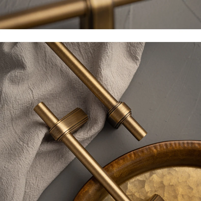 Antique brushed brass wardrobe pull and cabinet knob — supplier illustration 20