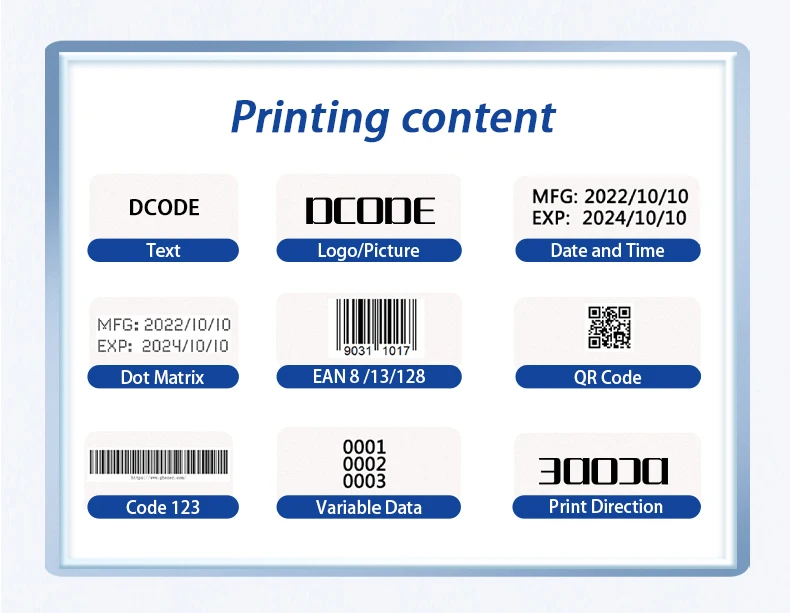 XTMINI 12.7mm Handheld Inkjet Printer Portable Printers Text QR Barcode Batch Nu