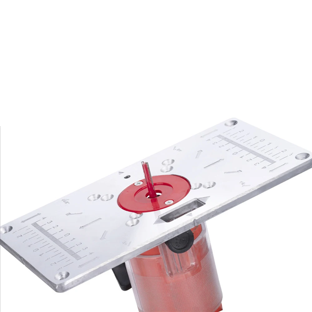 Mesa de enrutador de aluminio, placa de inserción para bancos de carpintería, placa de enrutador, herramientas de madera, máquina de recorte de fresado con anillos