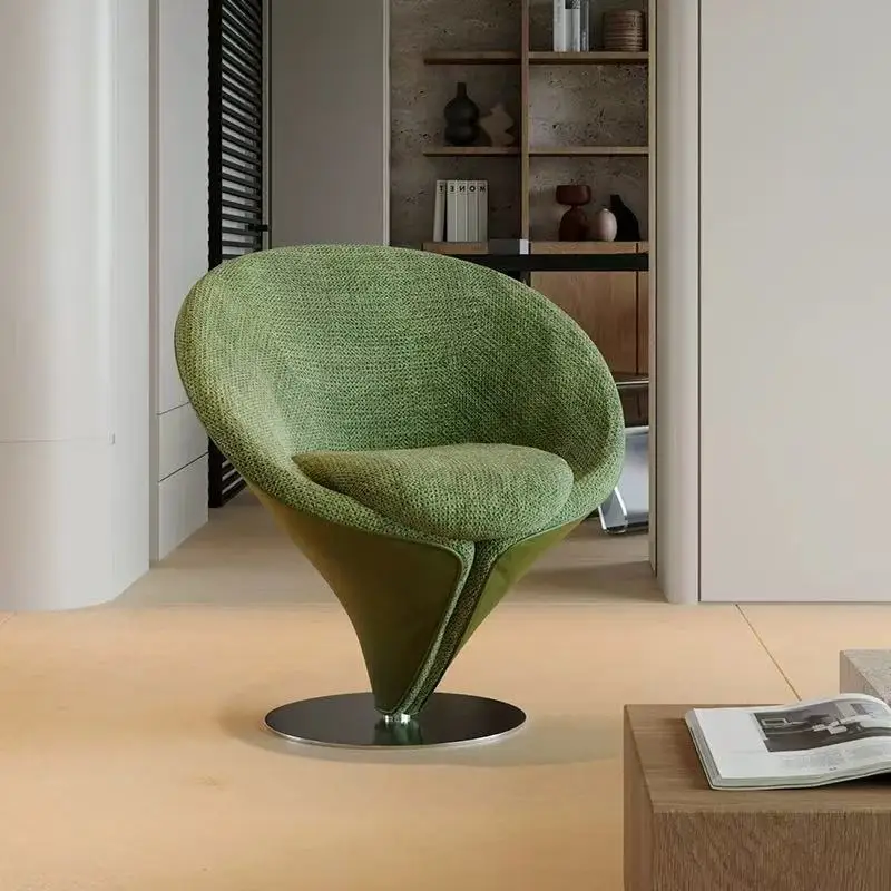 

Light luxury medieval single sofa chair designer creative rotatable leisure chair home bedroom dressing stool leisure