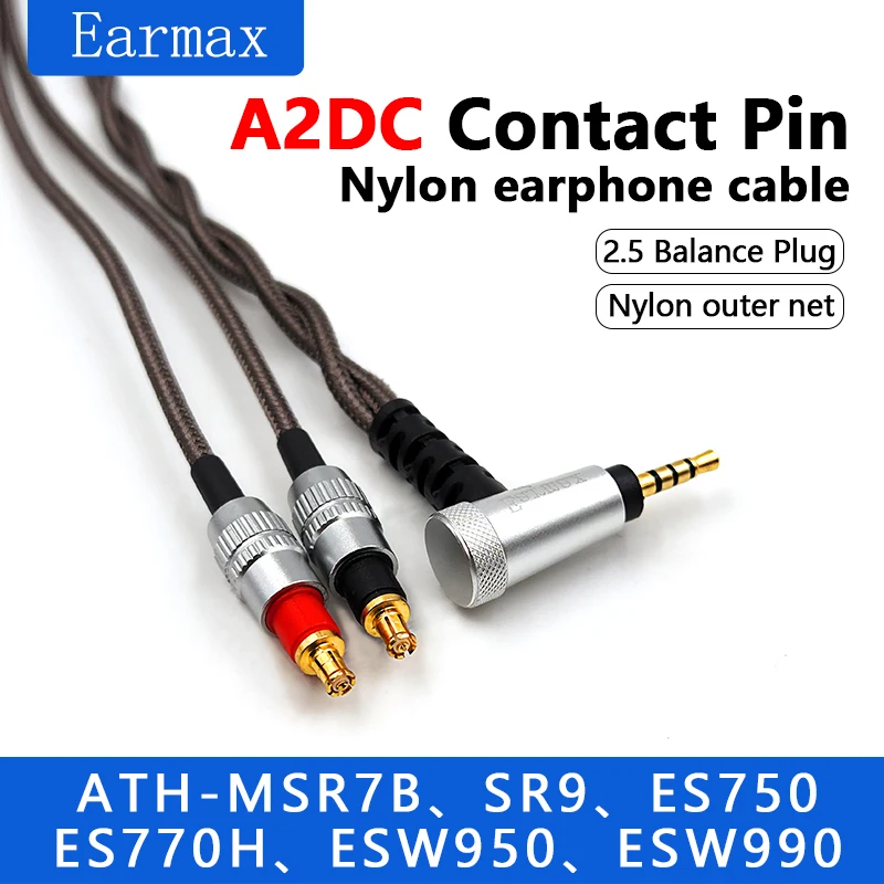 

For Audio Technica ATH-MSR7B SR9 ESW990H ADX5000 AP2000Ti AWAS AWKT WP900 ES750 ES770H A2DC Replaceable Headphone Cable