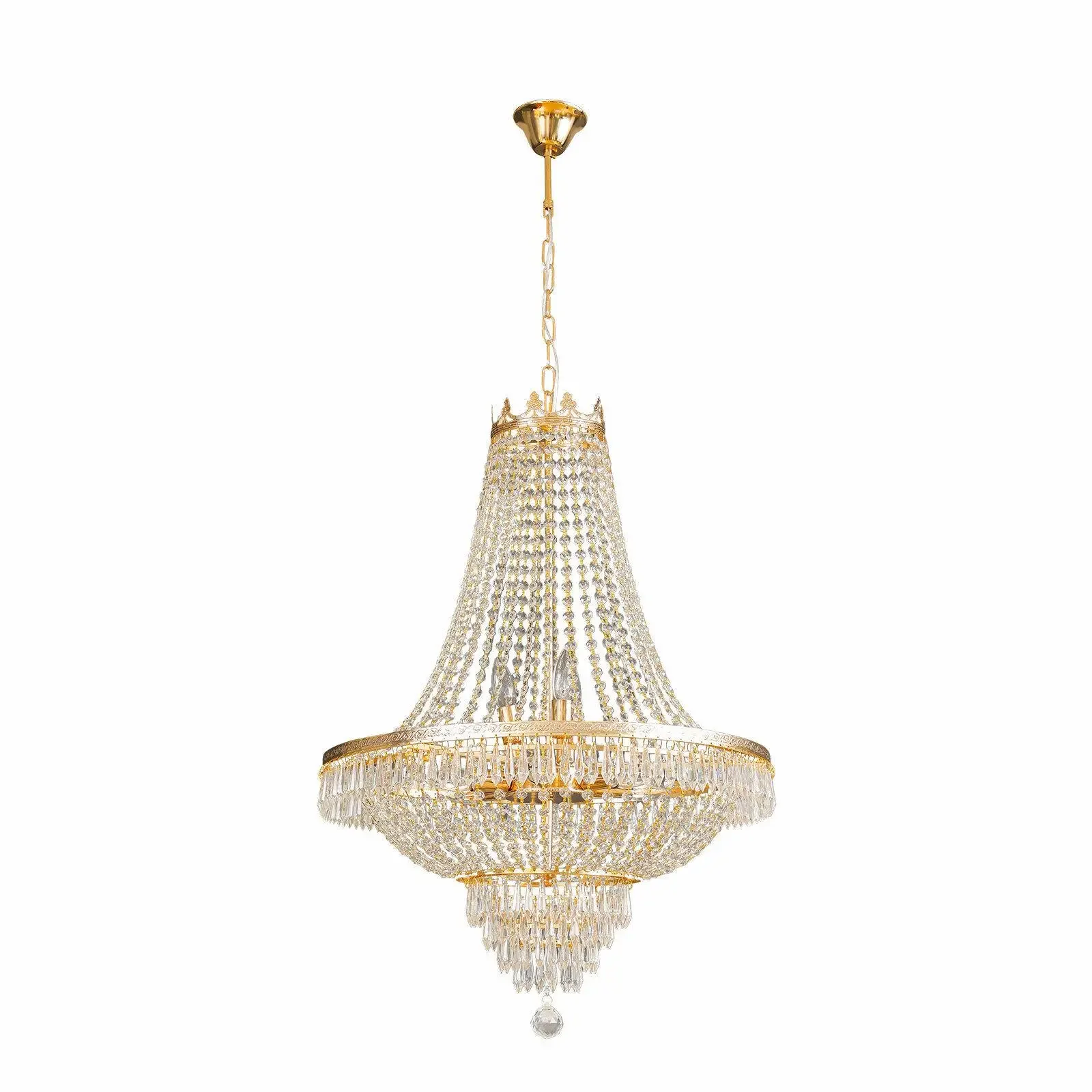 Luxury Crystal Chandelier, Modern Gold French Empire Crystal Ceiling