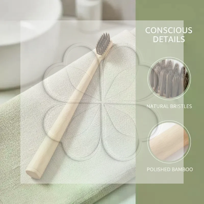 Horse Bristle Bamboo Toothbrush Biodegradable Nylon Free Soft Bristles for Kids Gentle Non Toxic Oral Care Gifts