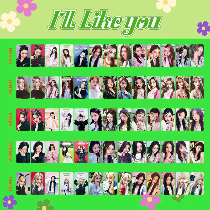 

5 шт. Kpop ILLIT I'LL LIKE YOU альбом специальная карта MINJU MOKA IROHA WONHE E YUNAH коллекция фанатов памятные фотокарточки