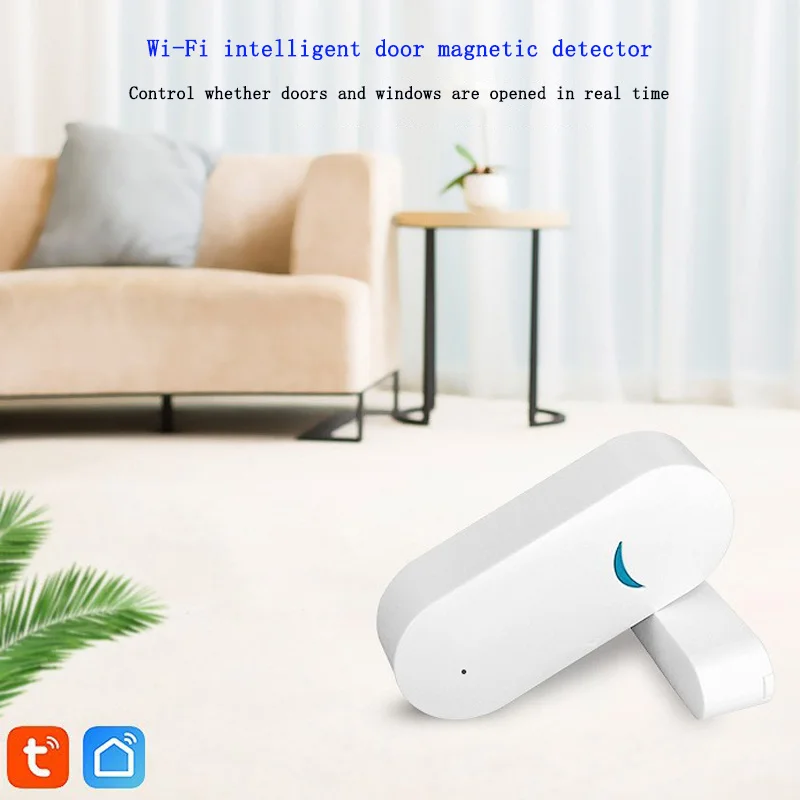 Wi-Fi Intelligent Door Magnetic Detector Window Garage Wireless Sensor Remote Anti-theft Detection Alarm Tuya APP Linkage Switch