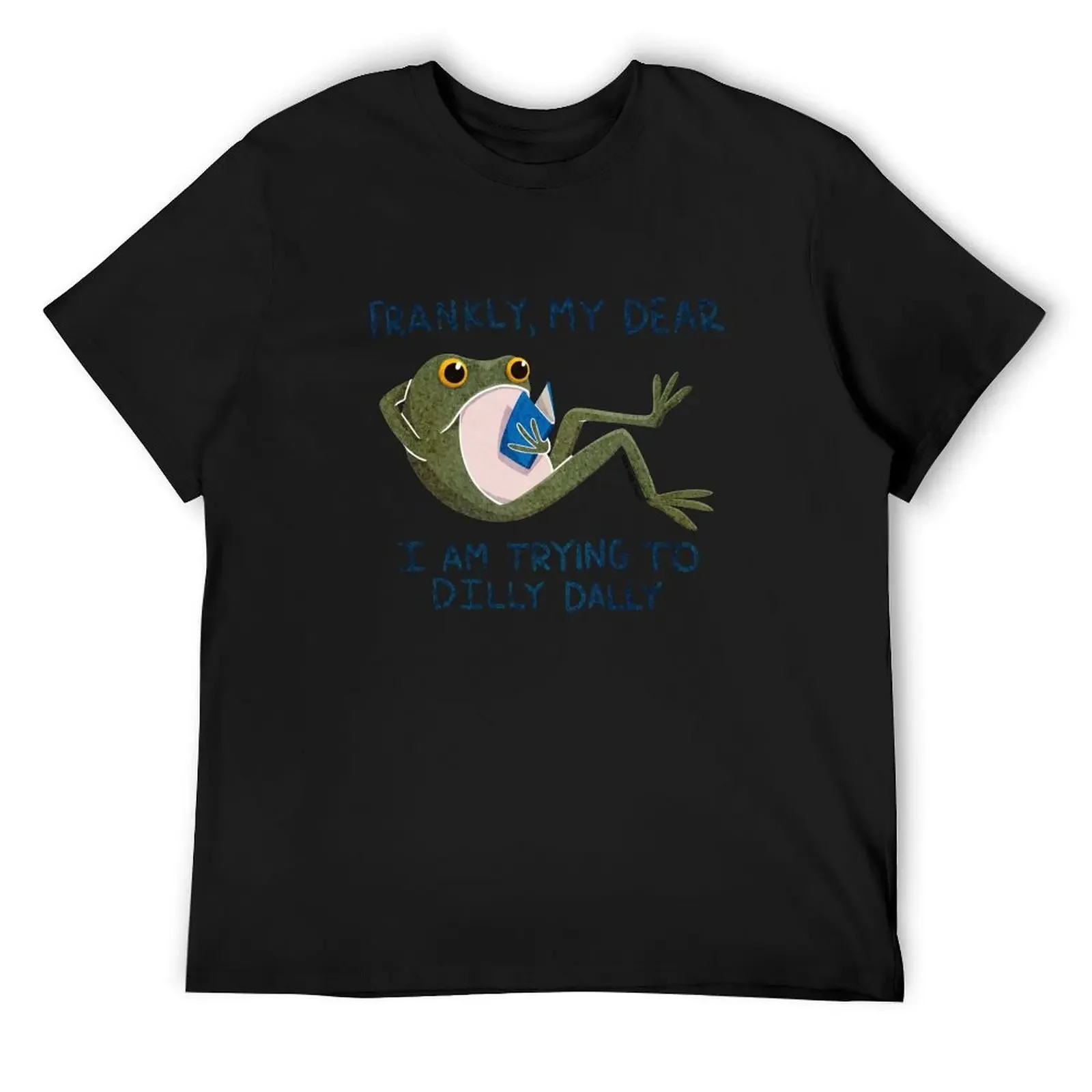 

Dilly Dally Frog T-Shirt man clothes summer 2025 hippie clothes Short sleeve tee clothing for men