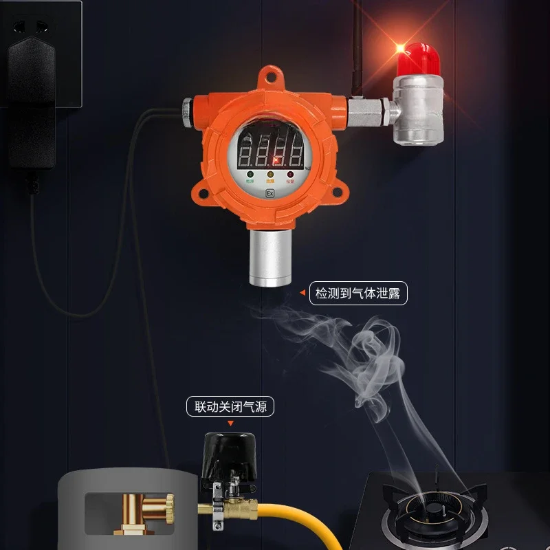 Industrial combustible gas detector alarm Natural liquefied gas cylinder leak cut off NB IoT detector